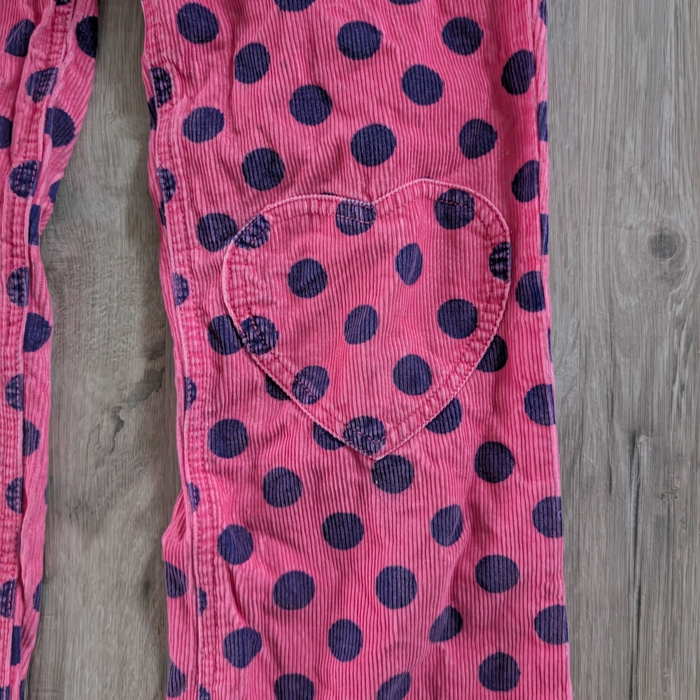 Mini Boden Pink and Blue Polka Dot Corduroy Heart Knee Pants, 12Y (Y1) - Picture 4 of 4